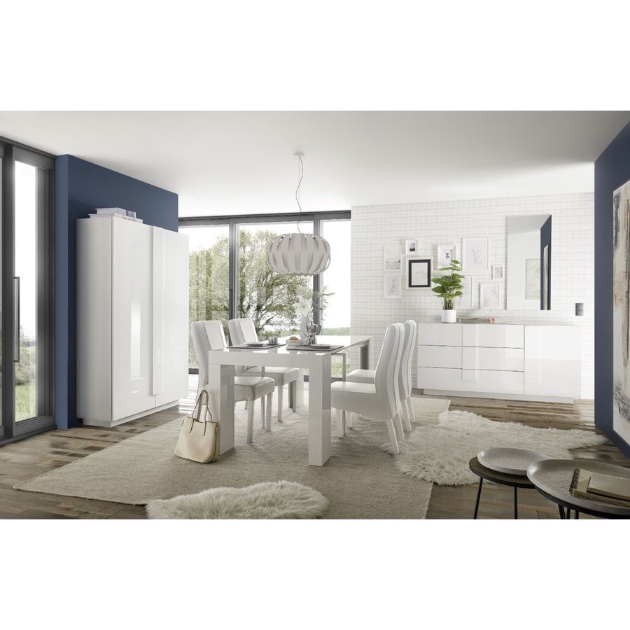 Jupiter Dressoir 3 Lades en Deur Wit HG Jupiter Dressoir 3 Lades en Deur Wit HG