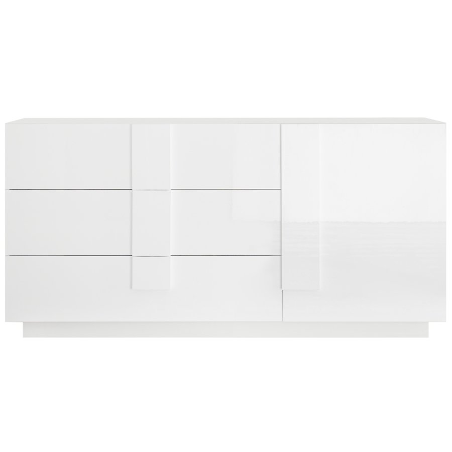 Jupiter Dressoir 3 Lades en Deur Wit HG Jupiter Dressoir 3 Lades en Deur Wit HG