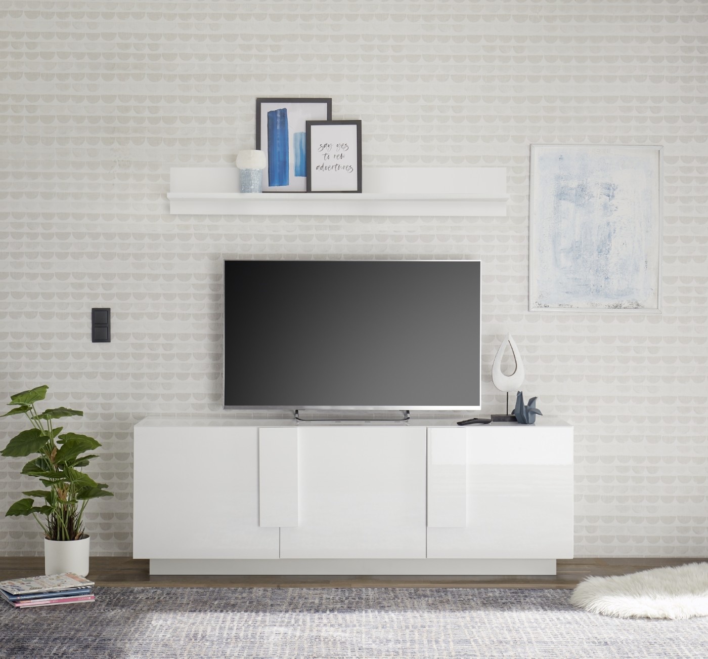 Benvenuto Design Jupiter TV-meubel 3 Deurs Wit Hoogglans