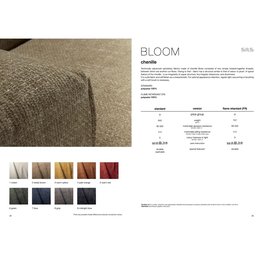 Sits Bloom Warm Geel Stof Sits Bloom Warm Geel Stof