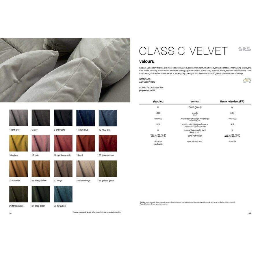 Sits Classic Velvet Donkerblauw Stof Sits Classic Velvet Donkerblauw Stof