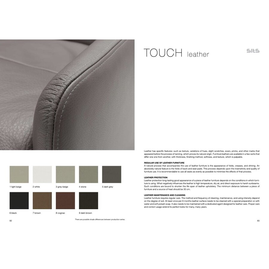 Sits Touch Cognac Leer