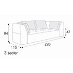 Cleo 3-Zits 220 cm Bank Cleo 3-Zits 220 cm Bank