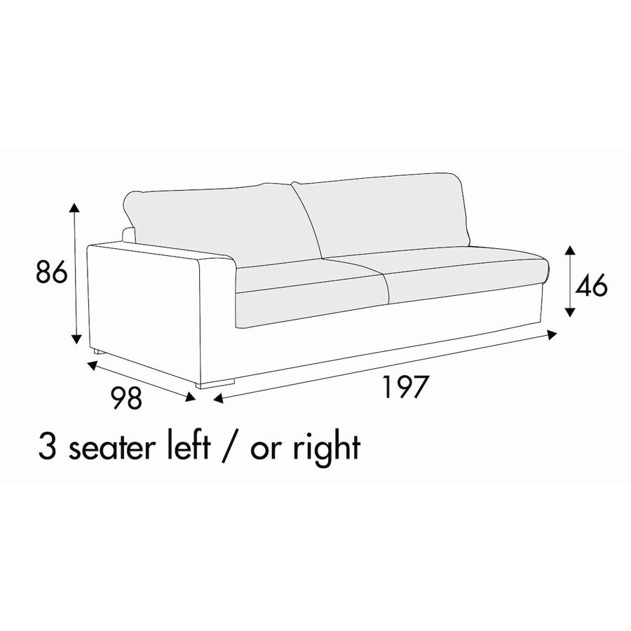 Sophia 3-Zits 197 cm Links/Rechts