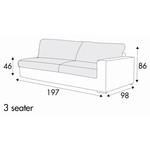 Sophia 3-Zits 197 cm Links/Rechts