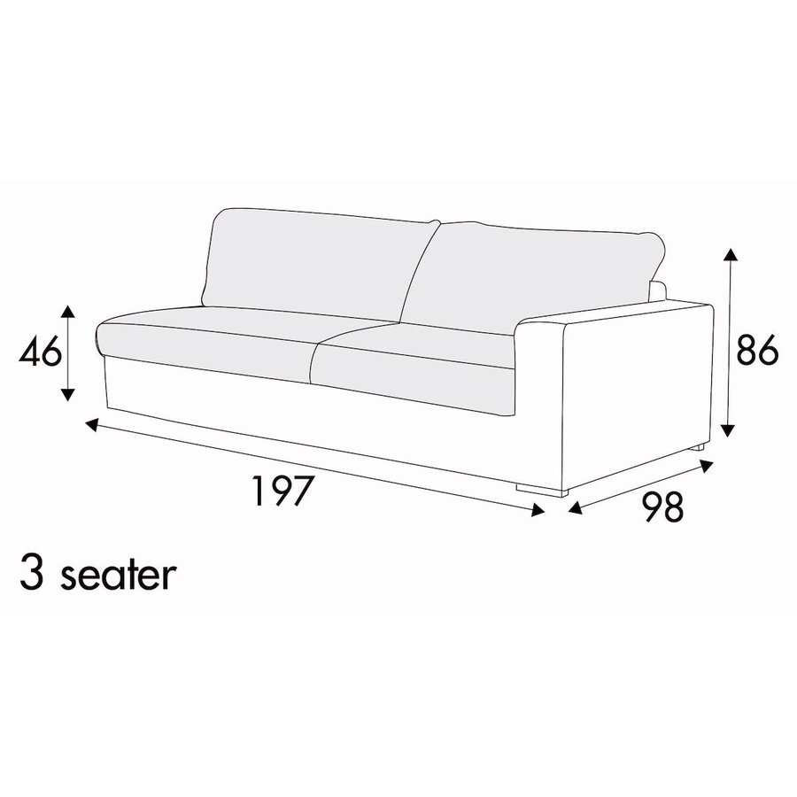 Sophia 3-Zits 197 cm Links/Rechts