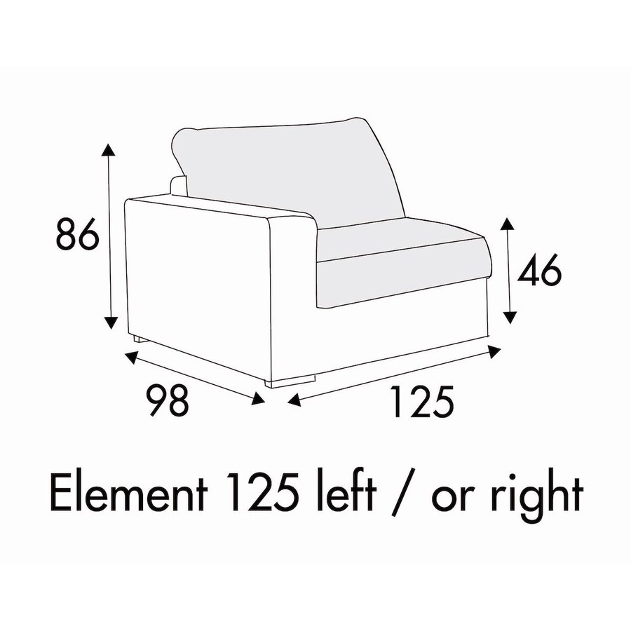 Sophia Armfauteuil 125 cm Links/Rechts Sophia Armfauteuil 125 cm Links/Rechts
