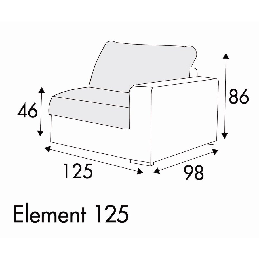 Sophia Armfauteuil 125 cm Links/Rechts Sophia Armfauteuil 125 cm Links/Rechts
