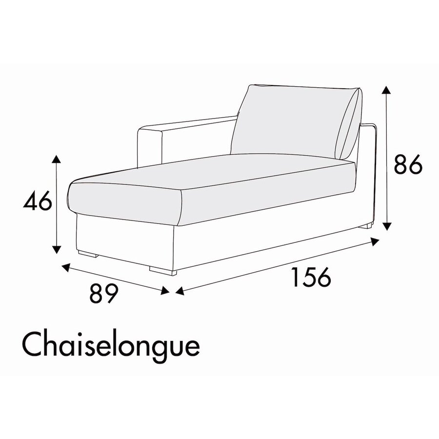 Sophia Chaiselongue 89 x 156 cm Rechts/Links