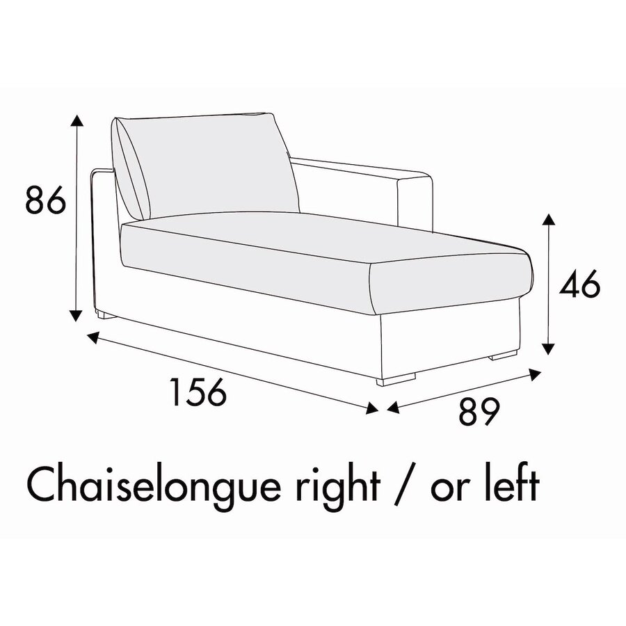 Sophia Chaiselongue 89 x 156 cm Rechts/Links