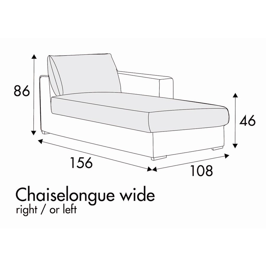 Sophia Chaiselongue 108 x 156 cm Rechts/Links