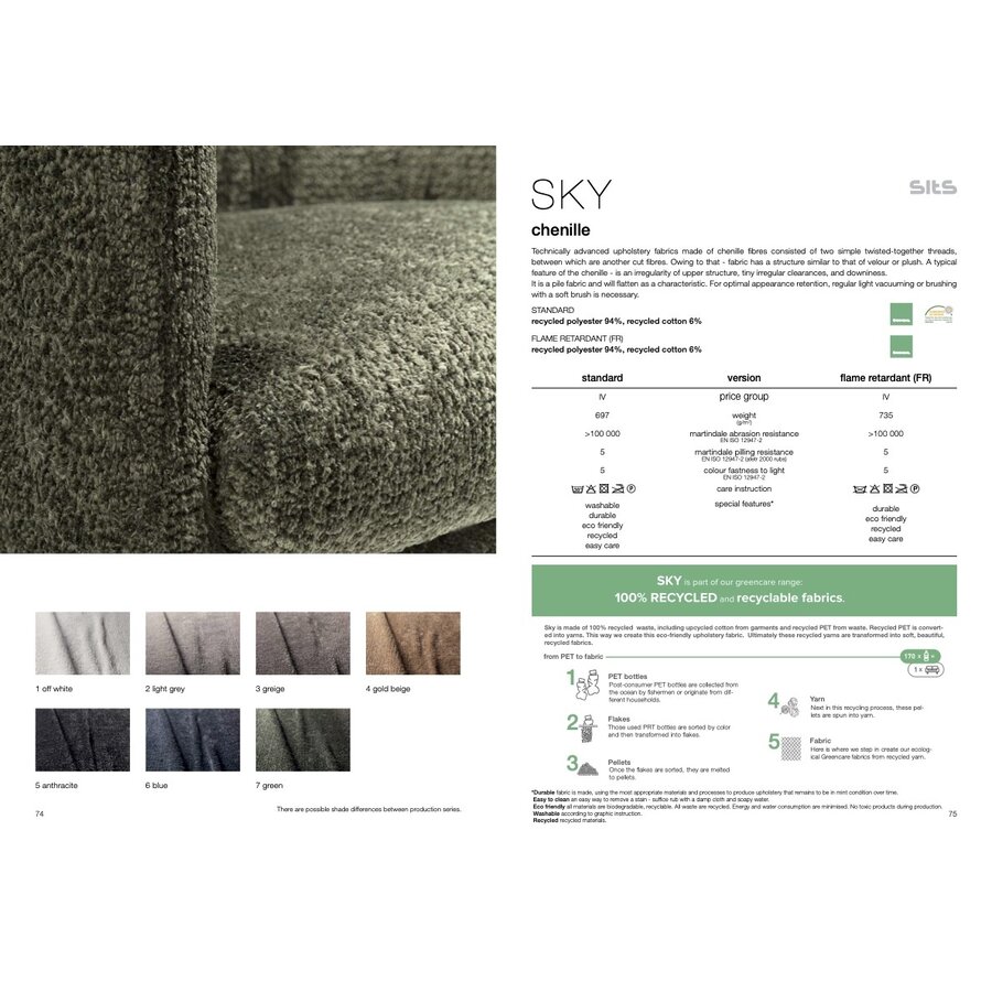 Sits Sky Grijs / Beige Stof Sits Sky Grijs / Beige Stof