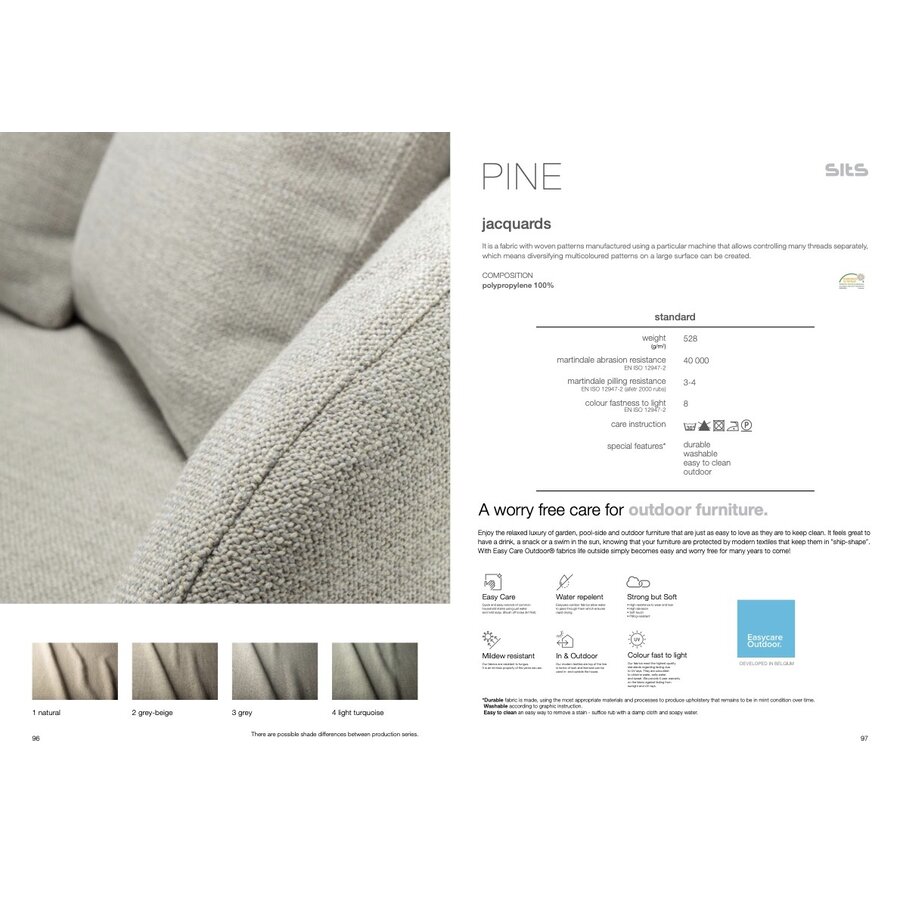 Sits Pine Grijs Stof Sits Pine Grijs Stof