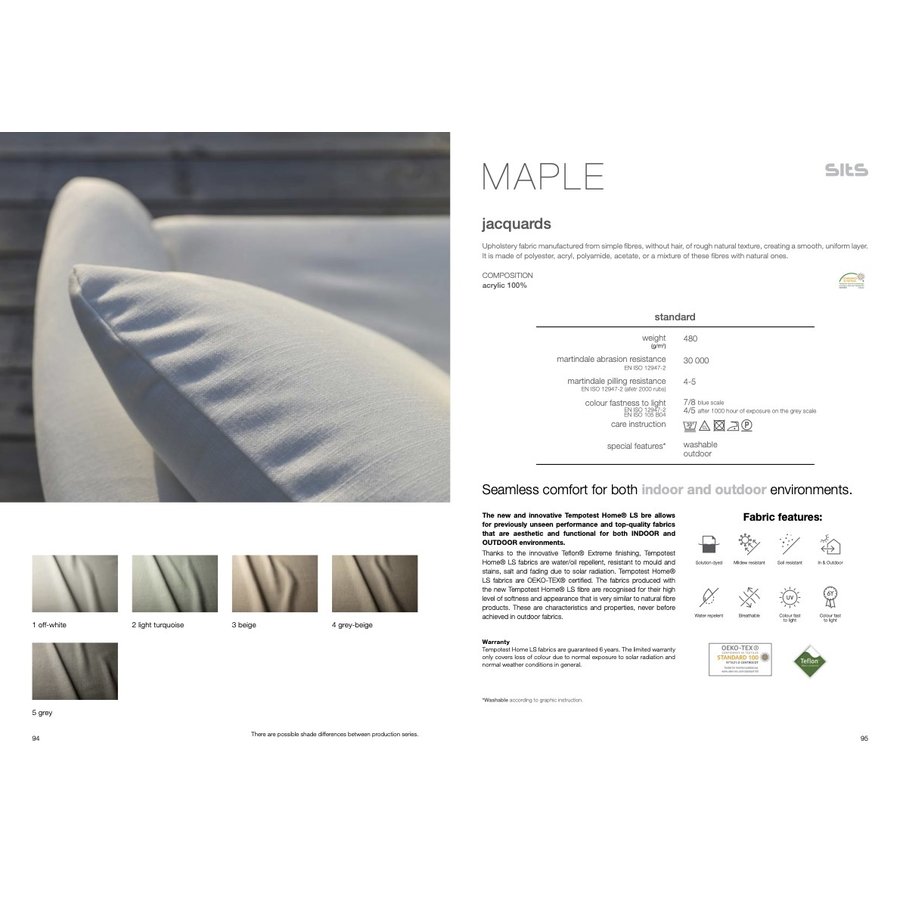 Sits Maple Exclusive Licht Turquoise Stof