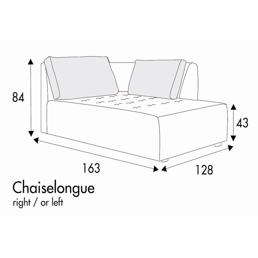 Cleo Chaiselongue 128 x 163 cm Rechts/Links Cleo Chaiselongue 128 x 163 cm Rechts/Links