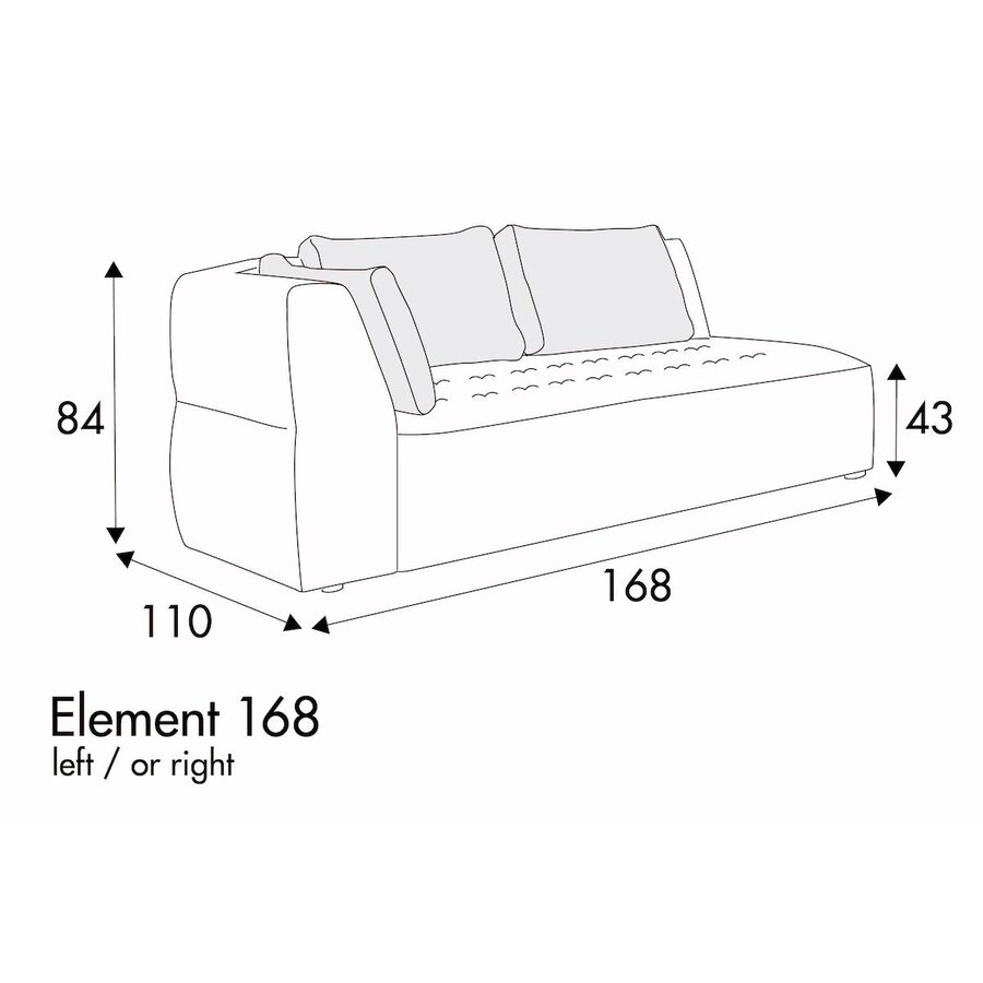 Cleo Bank 168 cm Rechts/Links Cleo Bank 168 cm Rechts/Links