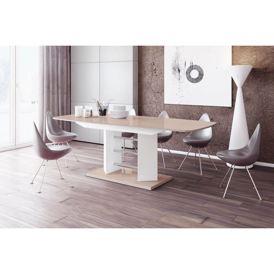 Linosa Three Eettafel Hooglans Cappuccino Linosa Three Eettafel Hooglans Cappuccino