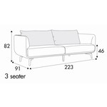 Moa 3-Zits 223 cm Bank Moa 3-Zits 223 cm Bank