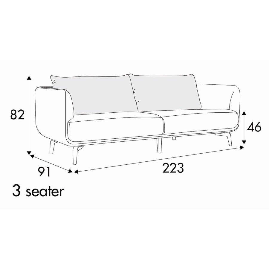 Moa 3-Zits 223 cm Bank Moa 3-Zits 223 cm Bank