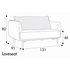 Moa Loveseat 131 cm Bank