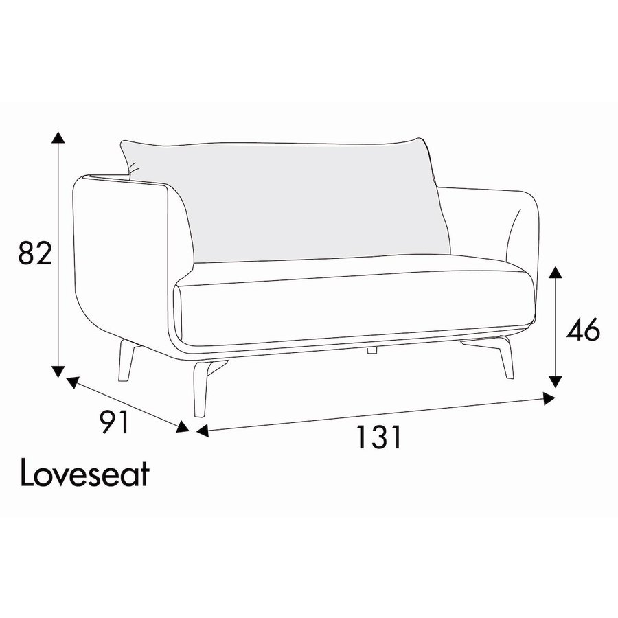 Moa Loveseat 131 cm Bank Moa Loveseat 131 cm Bank