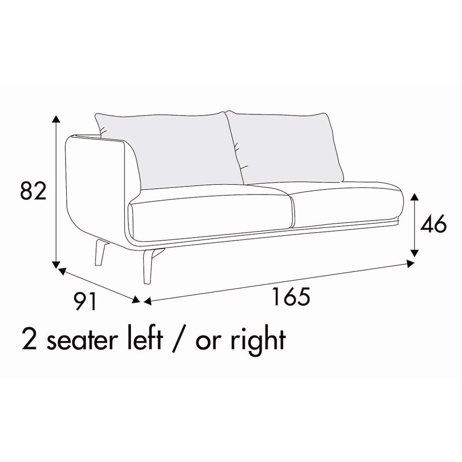 Moa 2-Zits 165 cm Links/Rechts Moa 2-Zits 165 cm Links/Rechts