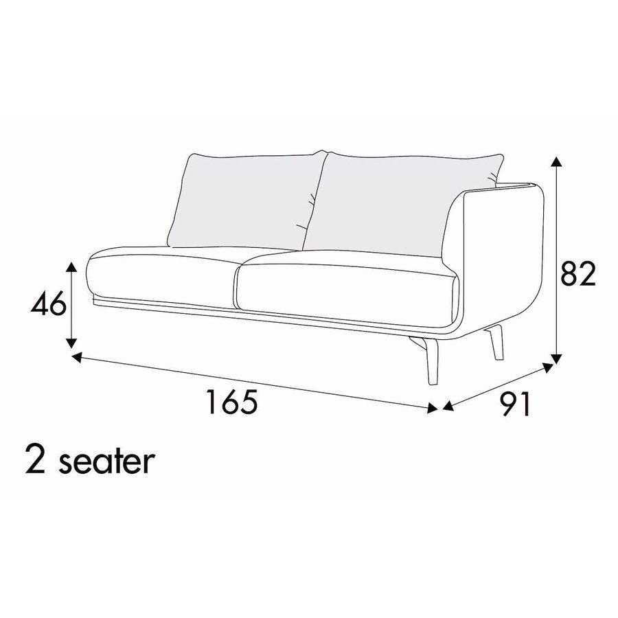 Moa 2-Zits 165 cm Links/Rechts Moa 2-Zits 165 cm Links/Rechts