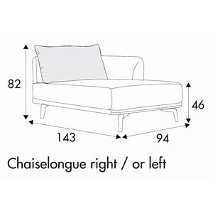 Moa Chaiselongue 94 x 143 cm Rechts/Links