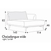 Moa Chaiselongue 114 x 143 cm Rechts/Links