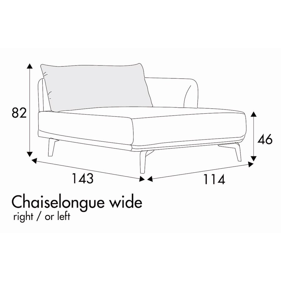 Moa Chaiselongue 114 x 143 cm Rechts/Links