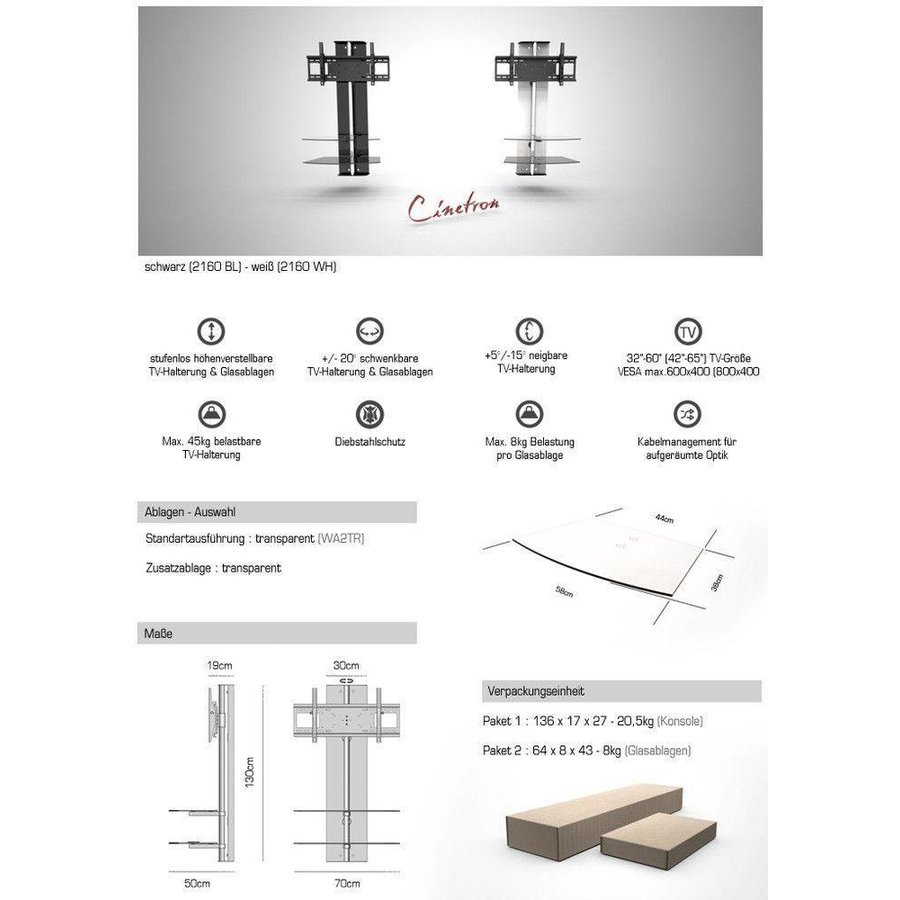 Cinetron TV wandmeubel Wit Cinetron TV wandmeubel Wit