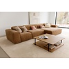 Edda 3-Zits Bank + Chaise Longue Bruin