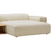 Edda 2.5-Zits Bank + Chaise Longue Creme met Salontafel