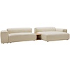 Edda 2.5-Zits Bank + Chaise Longue Creme met Salontafel