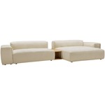 Sits Edda 2.5-Zits Bank + Chaise Longue Creme met Salontafel Sits Edda 2.5-Zits Bank + Chaise Longue Creme met Salontafel