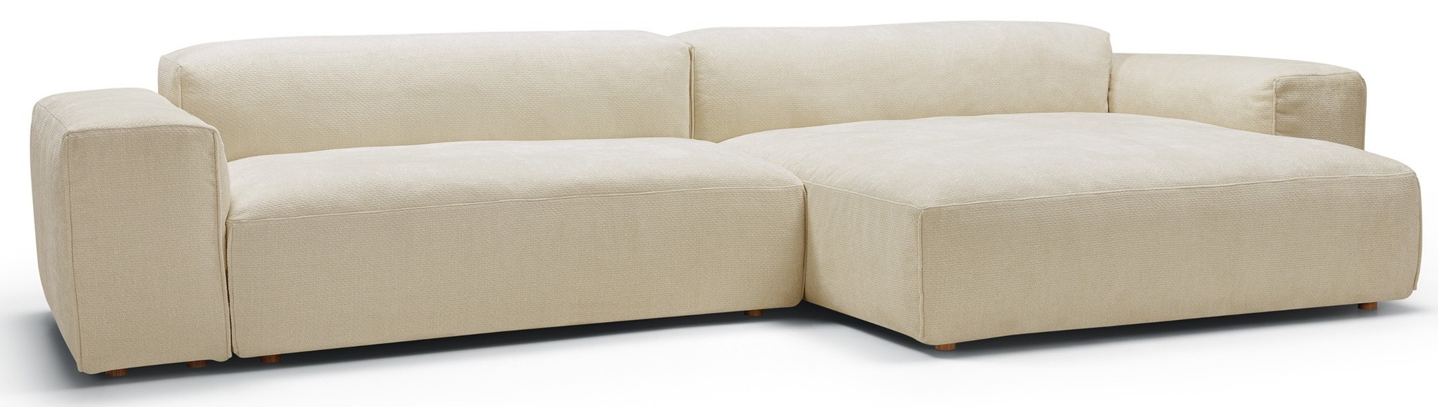 Sits Edda 2.5-Zits Bank + Chaise Longue Creme