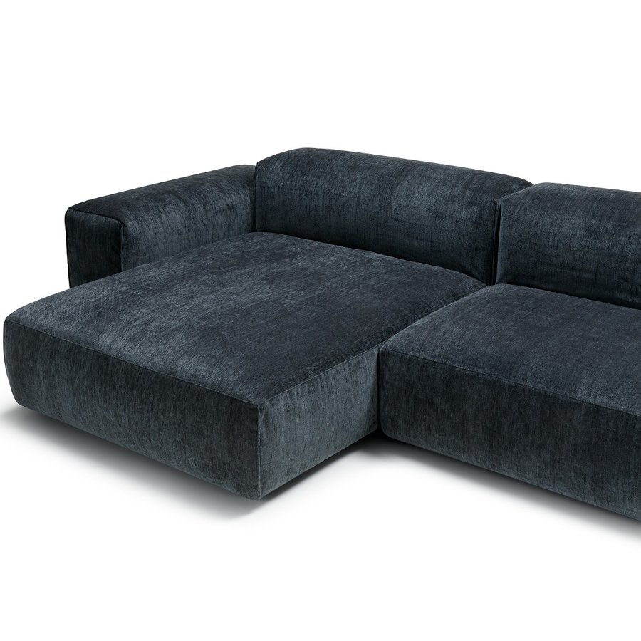 Edda Chaise Longue + 2-Zits Bank Donkerblauw Edda Chaise Longue + 2-Zits Bank Donkerblauw