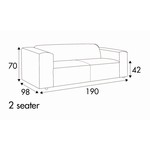 Milano 2-Zits 190 cm Bank Milano 2-Zits 190 cm Bank