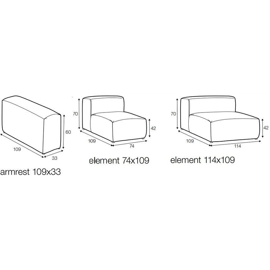 Edda 3-Zits Bank + Chaise Longue Bruin Edda 3-Zits Bank + Chaise Longue Bruin