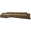 Edda 3-Zits Bank + Chaise Longue Bruin