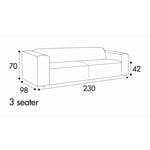 Milano 3-Zits 230 cm Bank Milano 3-Zits 230 cm Bank