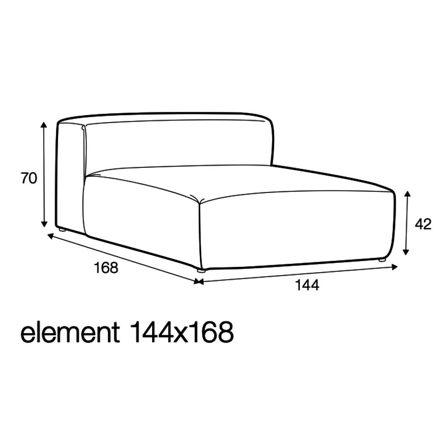 Edda 3-Zits Bank + Chaise Longue Bruin Edda 3-Zits Bank + Chaise Longue Bruin