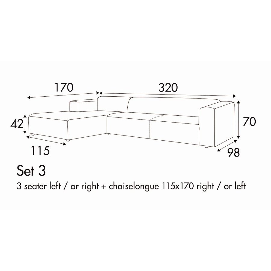 Milano Set 3 Rechts/Links Milano Set 3 Rechts/Links