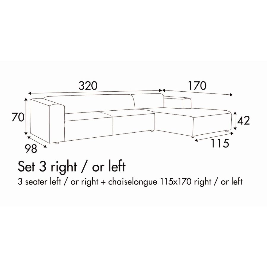 Milano Set 3 Rechts/Links Milano Set 3 Rechts/Links