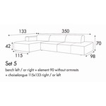 Sits Milano Hoekbank met Divan Links Grijs/Beige Sits Milano Hoekbank met Divan Links Grijs/Beige