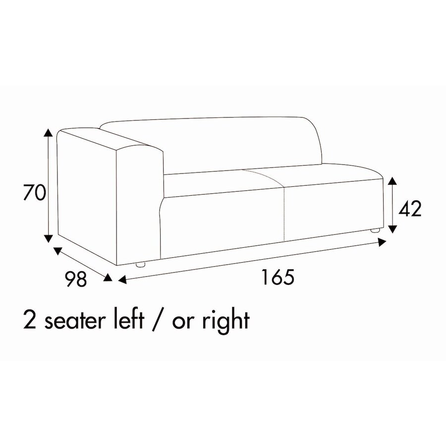 Milano 2-Zits 165 cm Links/Rechts Milano 2-Zits 165 cm Links/Rechts