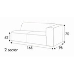 Milano 2-Zits 165 cm Links/Rechts Milano 2-Zits 165 cm Links/Rechts