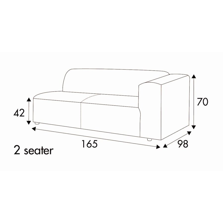 Milano 2-Zits 165 cm Links/Rechts Milano 2-Zits 165 cm Links/Rechts