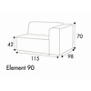 Milano 1-Zits 115 cm Links/Rechts