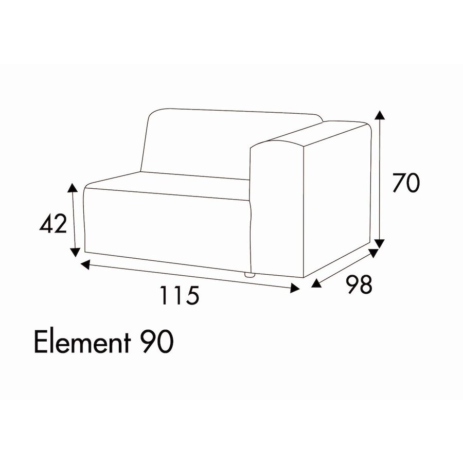 Milano 1-Zits 115 cm Links/Rechts Milano 1-Zits 115 cm Links/Rechts